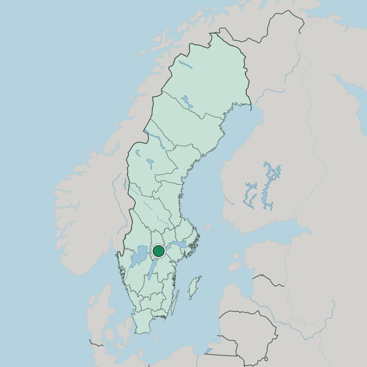 Map showing Kumla — In Sweden