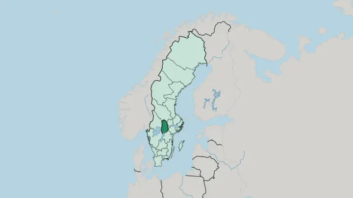 Map of Örebro County in Sweden