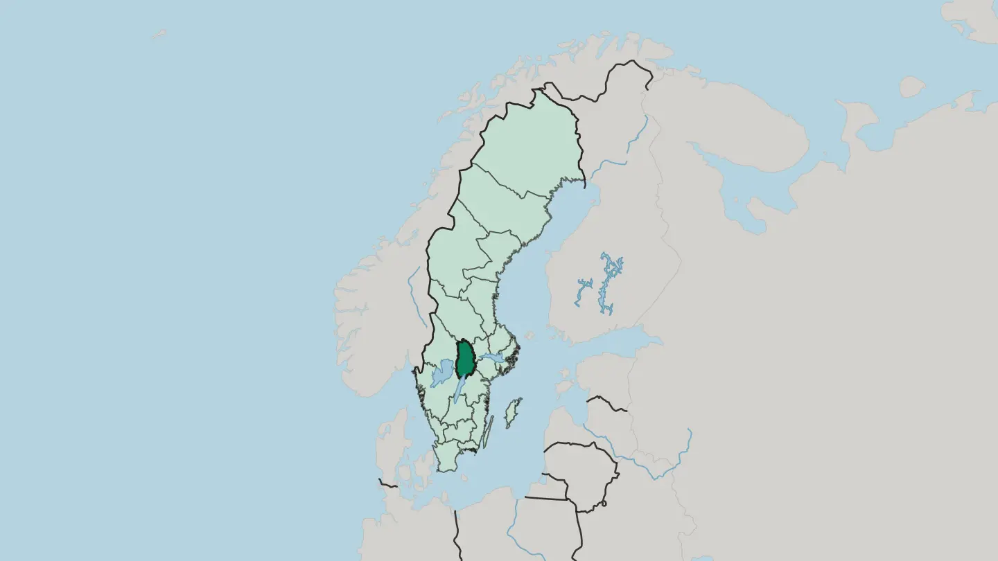 Map of Örebro County in Sweden