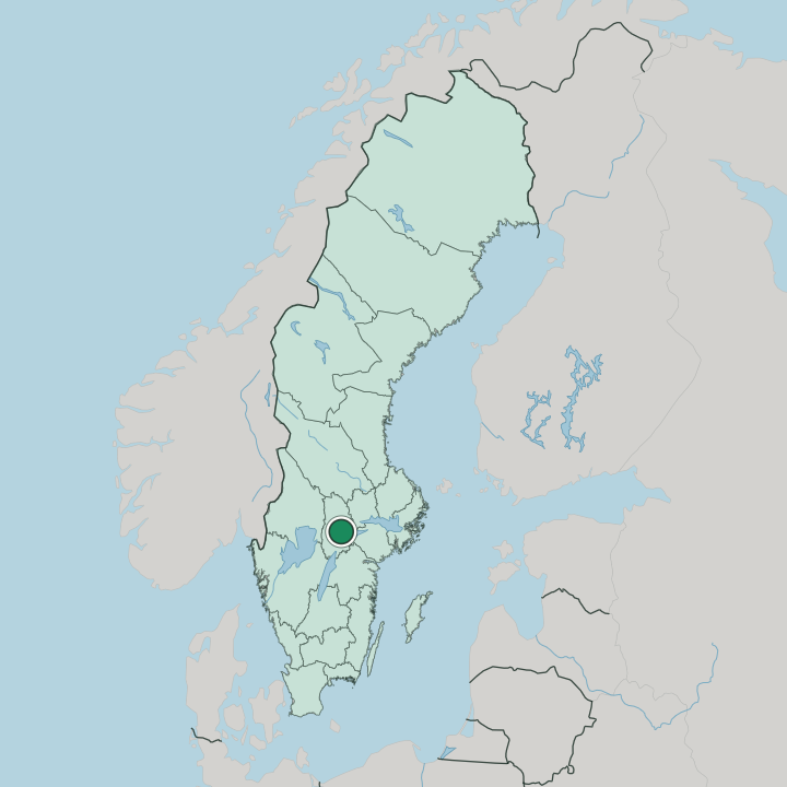 Map showing Örebro — In Sweden