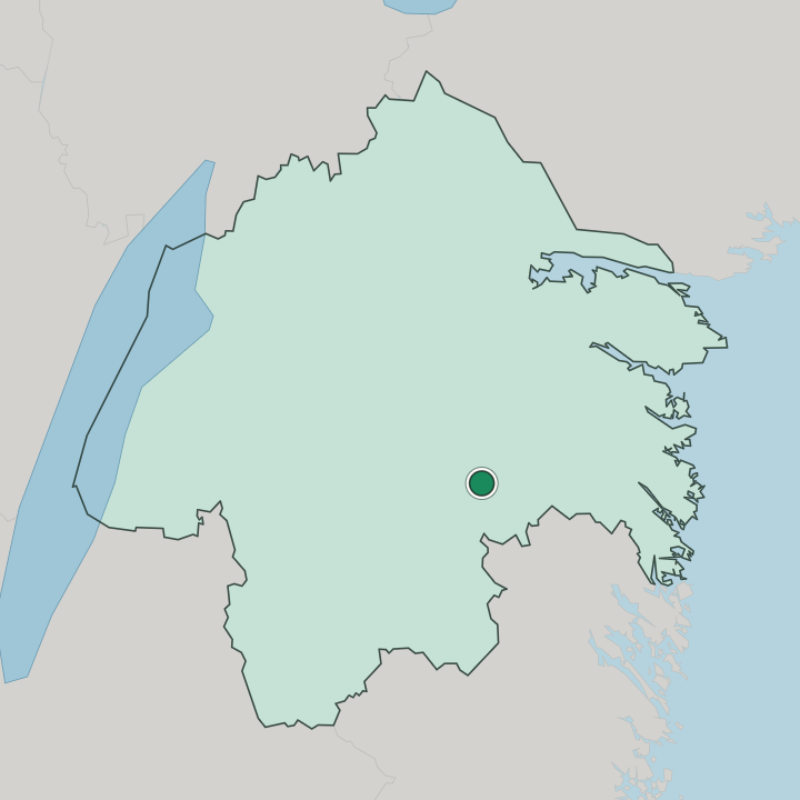 Map showing Åtvidaberg — In Östergötland County