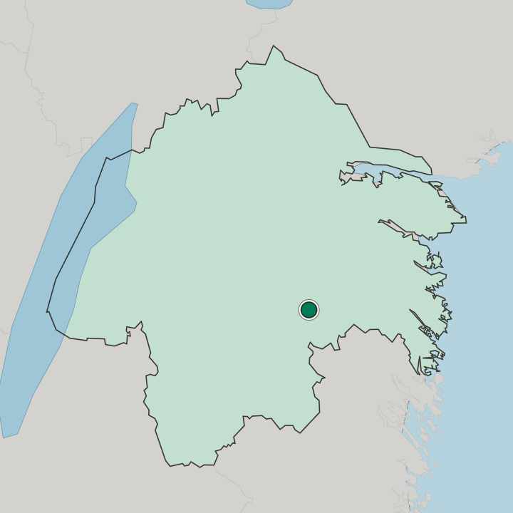 Map showing Åtvidaberg — In Östergötland County