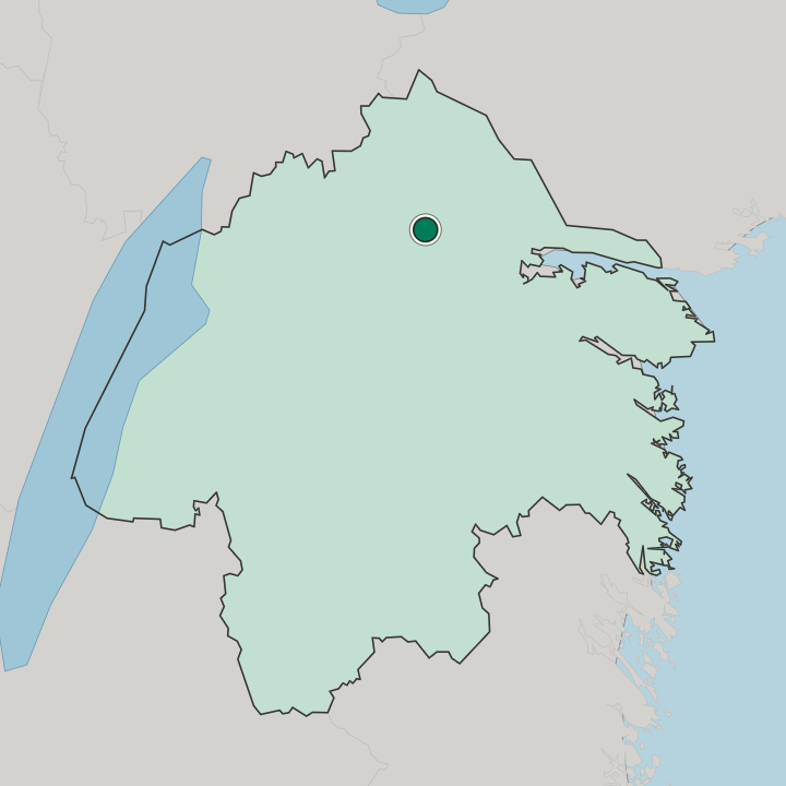 Map showing Finspång — In Östergötland County