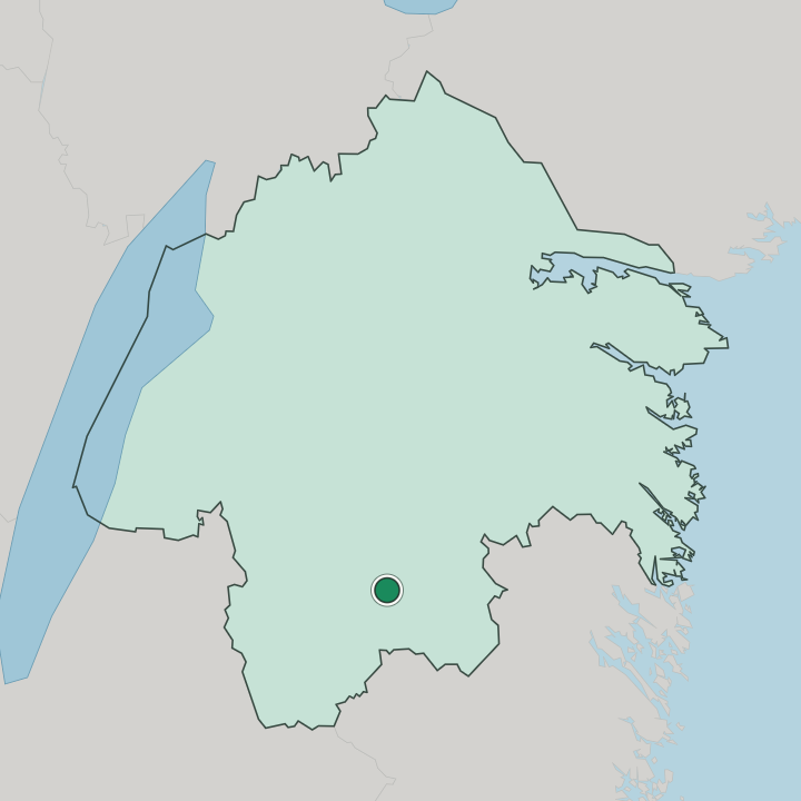 Map showing Kisa — In Östergötland County