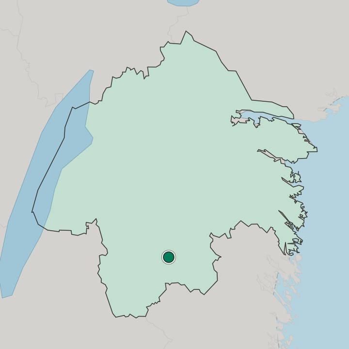 Map showing Kisa — In Östergötland County