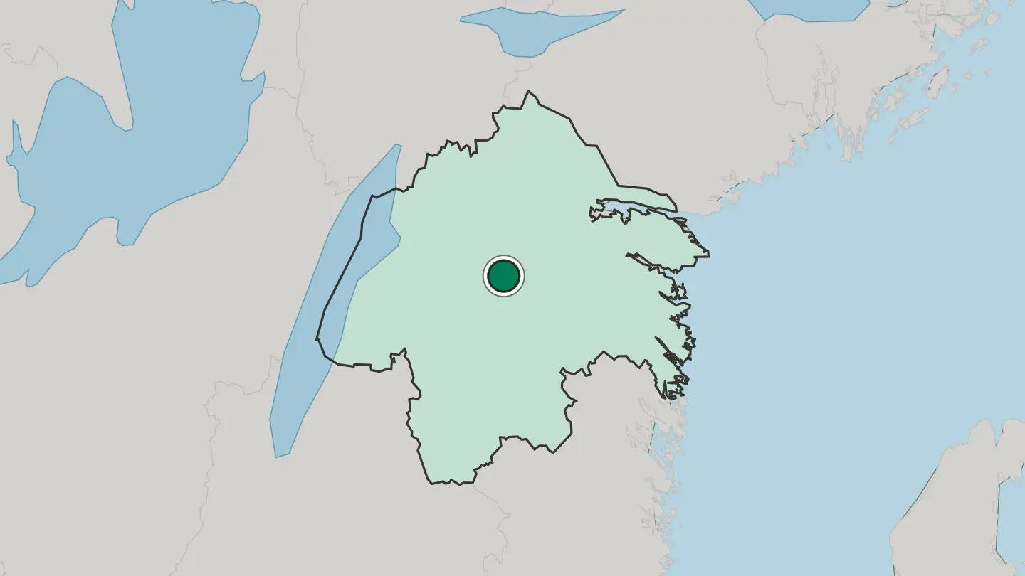 Map of Linköping in Sweden