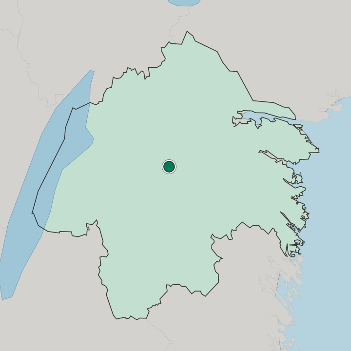 Map showing Tannefors — In Östergötland County