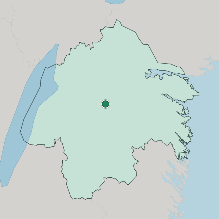 Map showing Linköping — In Östergötland County