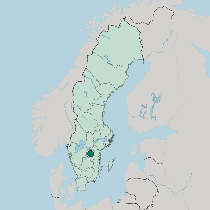 Map showing Mjölby — In Sweden
