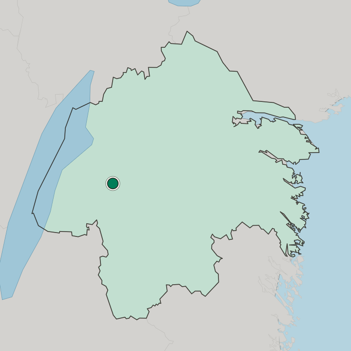 Map showing Mjölby — In Östergötland County