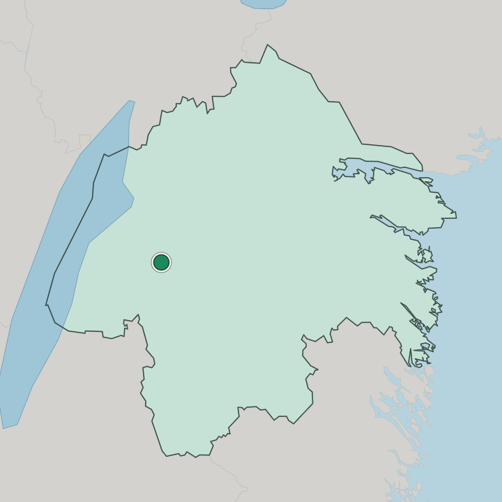 Map showing Mjölby — In Östergötland County