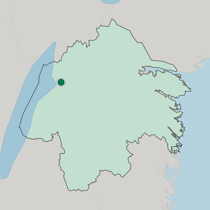 Map showing Motala — In Östergötland County