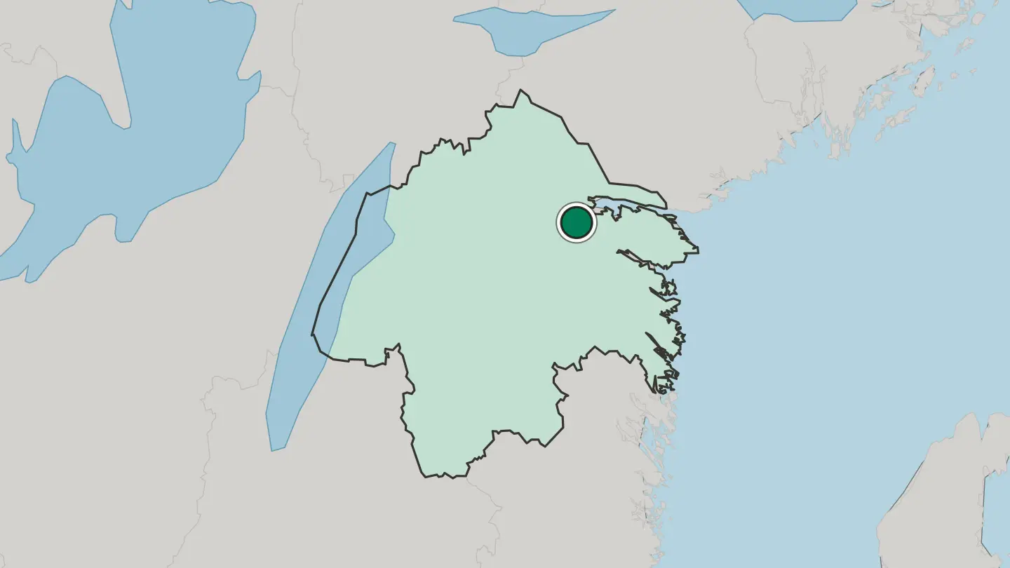 Map of Norrköping in Sweden