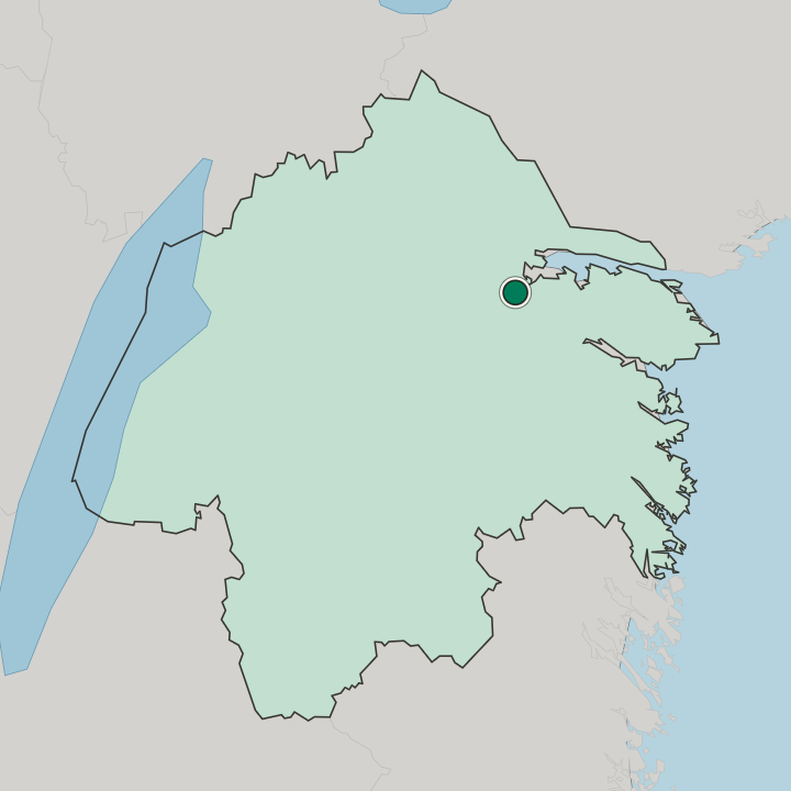 Map showing Norrköping — In Östergötland County