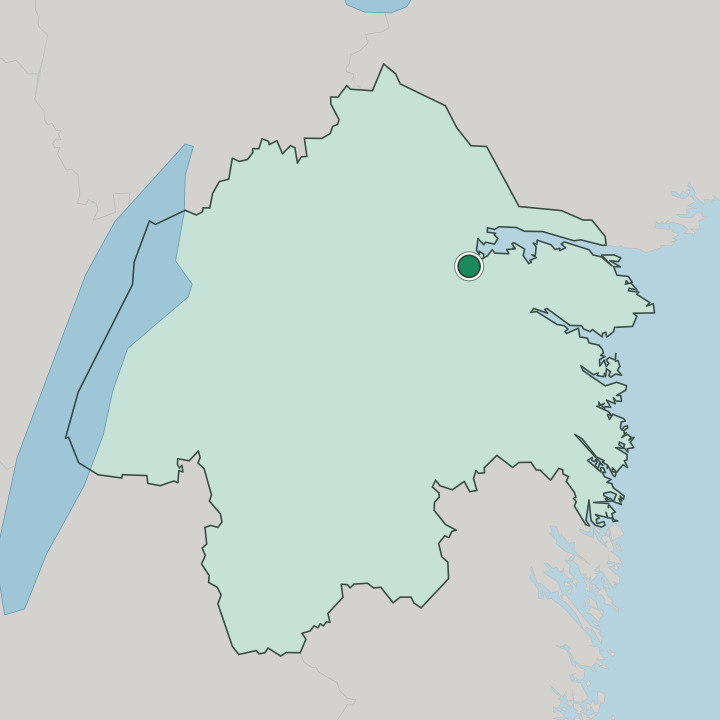 Map showing Norrköping — In Östergötland County