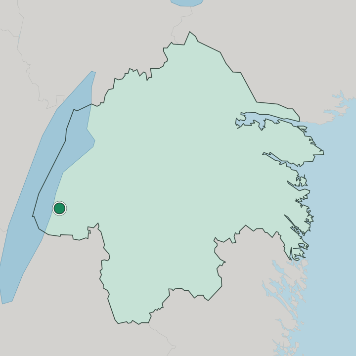 Map showing Ödeshög — In Östergötland County