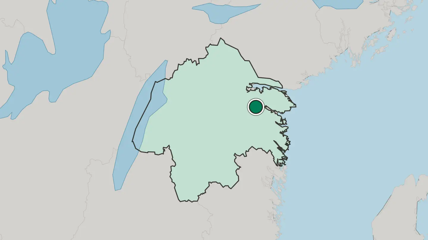 Map of Söderköping in Sweden