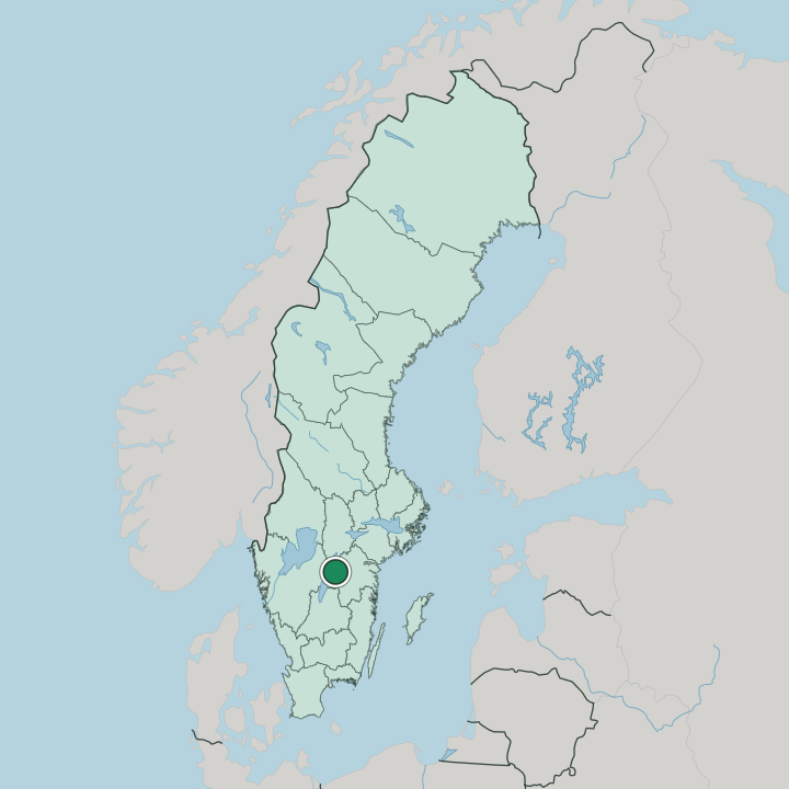 Map showing Vadstena — In Sweden