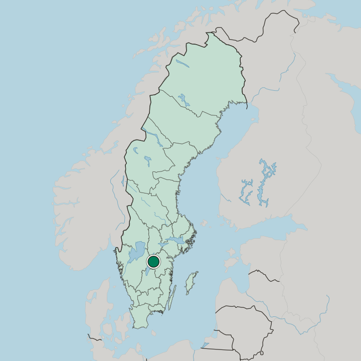 Map showing Vadstena — In Sweden