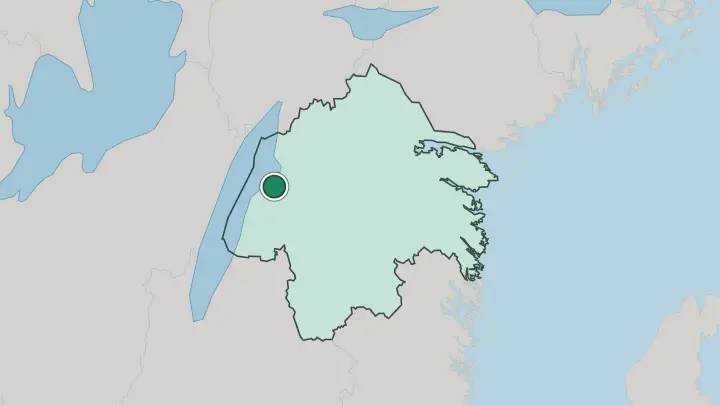 Map of Vadstena in Sweden