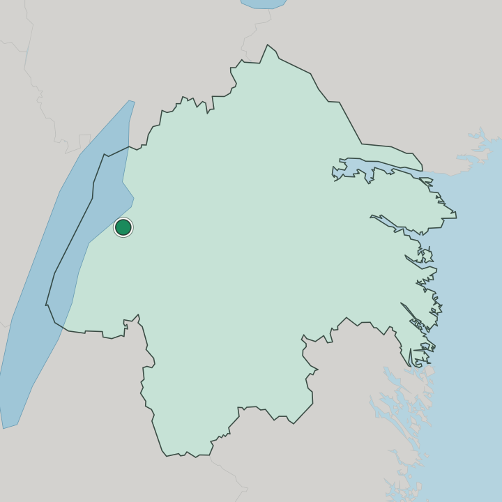 Map showing Vadstena — In Östergötland County