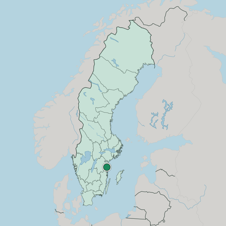 Map showing Valdemarsvik — In Sweden