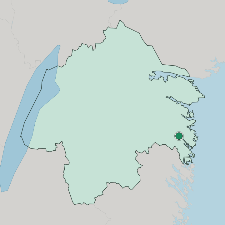 Map showing Valdemarsvik — In Östergötland County