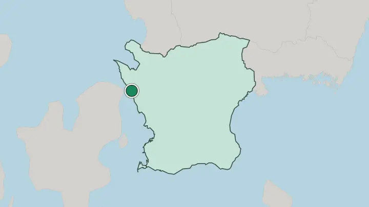 Map of Helsingborg in Sweden