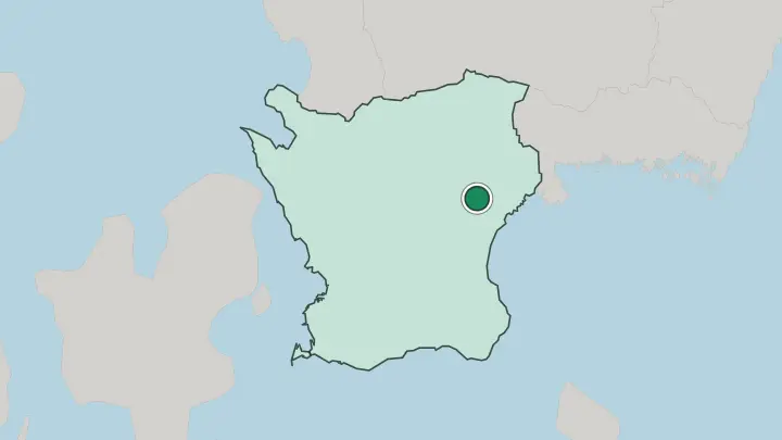 Map of Kristianstad in Sweden
