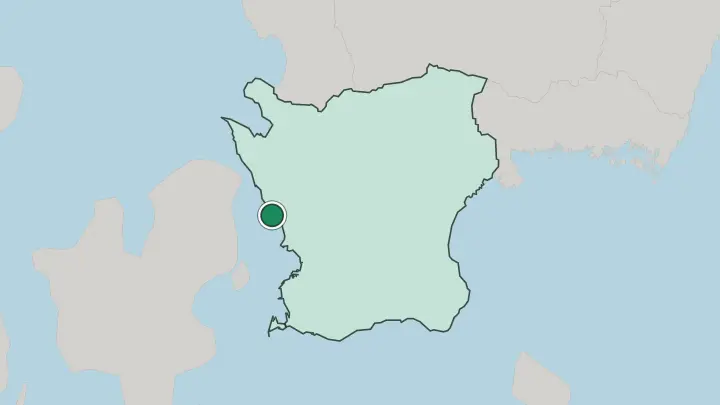 Map of Landskrona in Sweden
