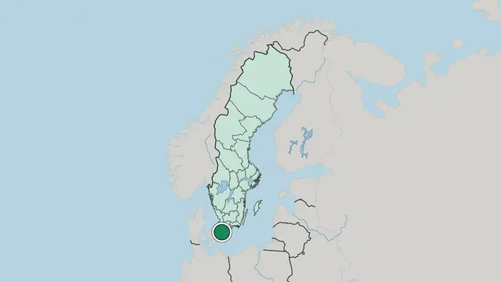 Map of Lund in Sweden