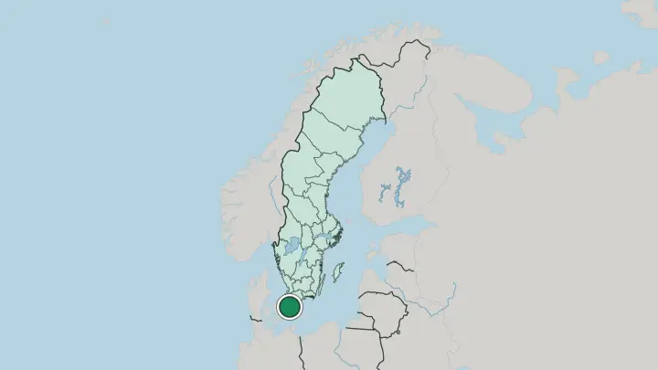 Map of Malmö in Sweden