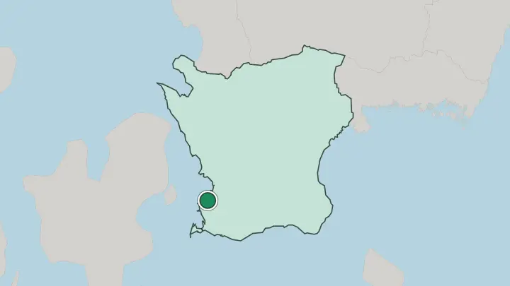 Map of Malmö in Sweden
