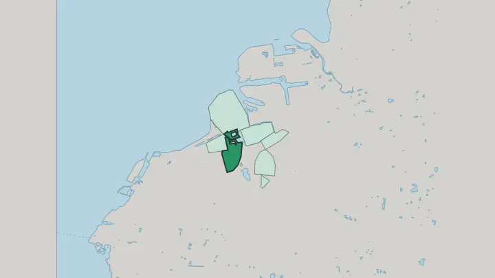 Map of Slottsstaden in Malmö