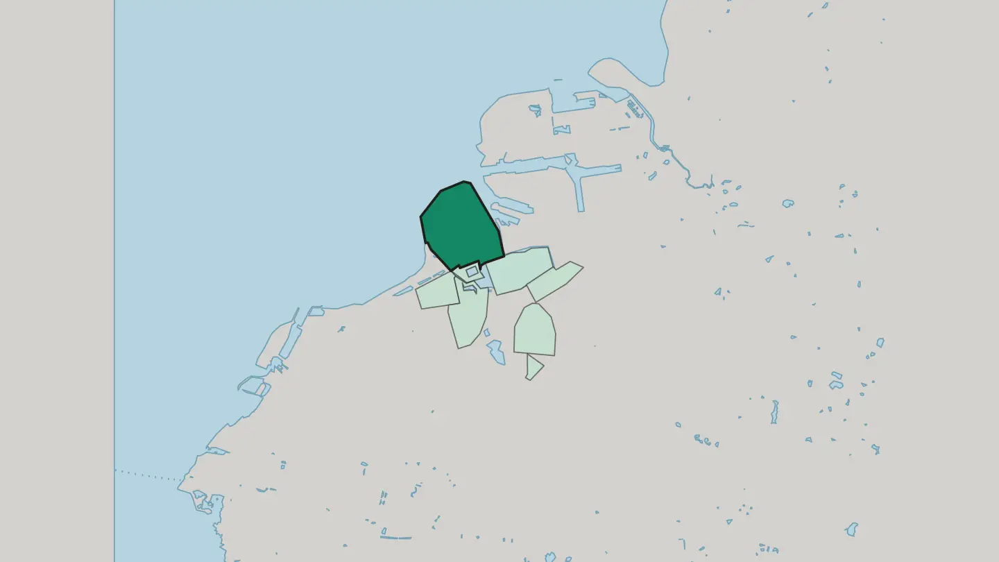Map of Västra Hamnen in Malmö