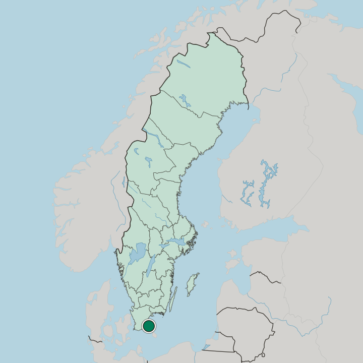 Map showing Simrishamn — In Sweden