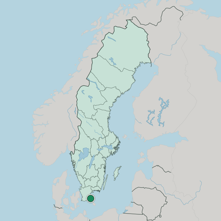 Map showing Simrishamn — In Sweden
