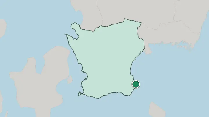 Map of Simrishamn in Sweden