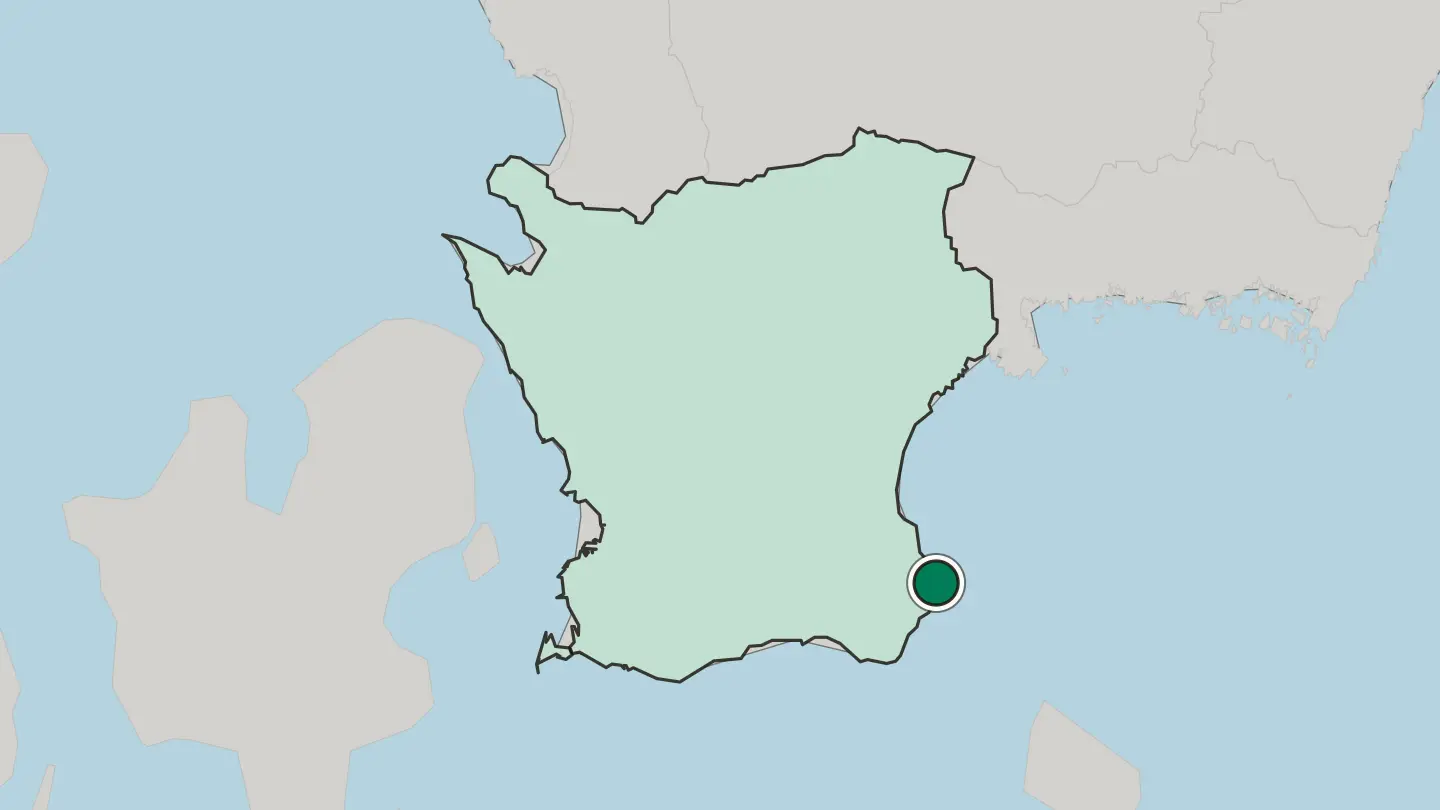 Map of Simrishamn in Sweden
