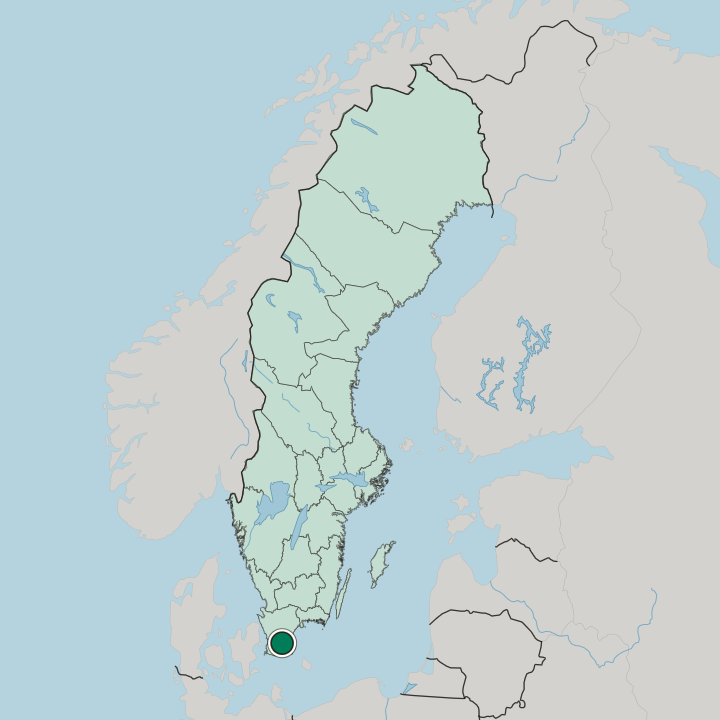 Map showing Sjöbo — In Sweden