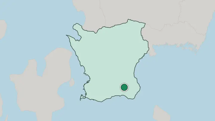 Map of Tomelilla in Sweden