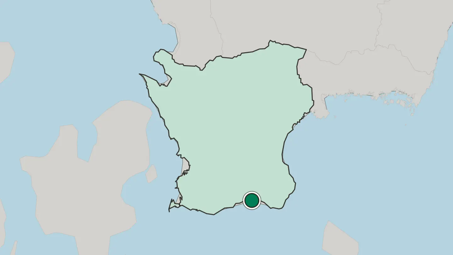 Map of Ystad in Sweden
