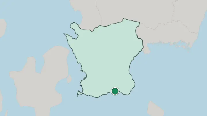Map of Ystad in Sweden