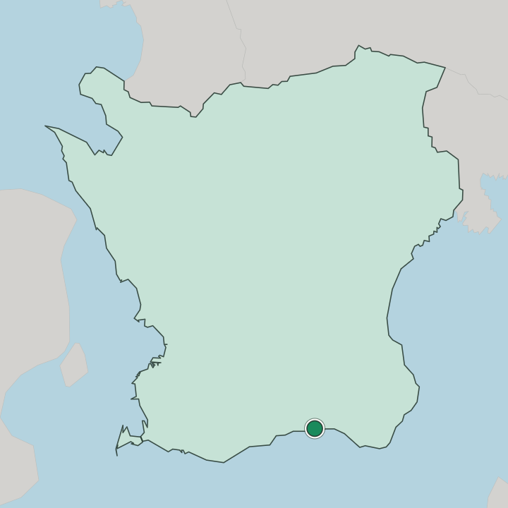Map showing Ystad — In Skåne County