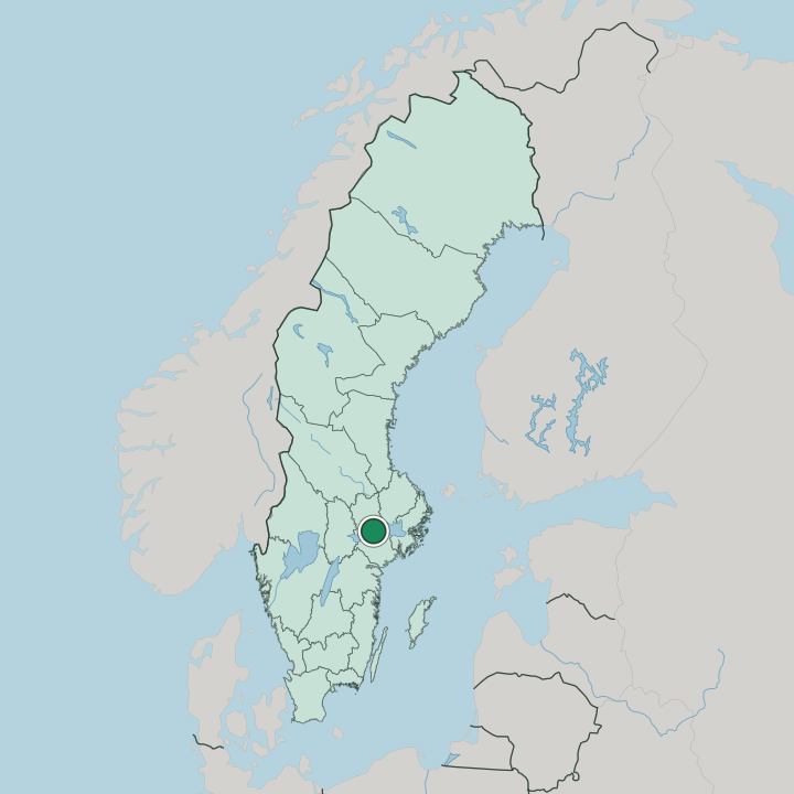 Map showing Eskilstuna — In Sweden