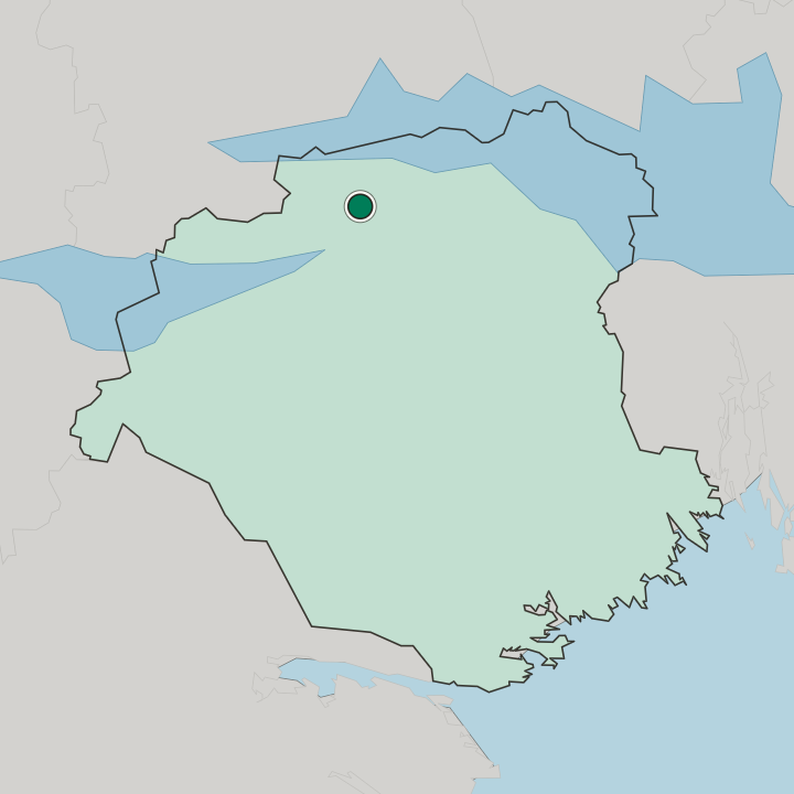 Map showing Eskilstuna — In Södermanland County