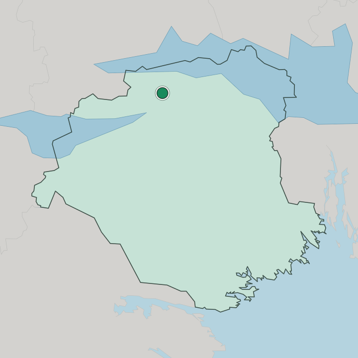 Map showing Eskilstuna — In Södermanland County