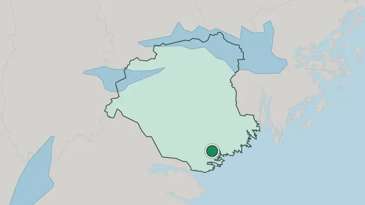 Map of Nyköping in Sweden