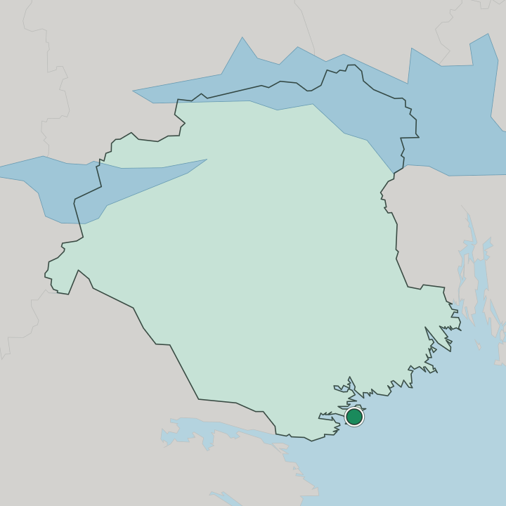 Map showing Oxelösund — In Södermanland County
