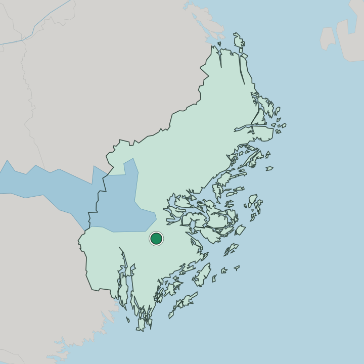 Map showing Huddinge — In Stockholm County
